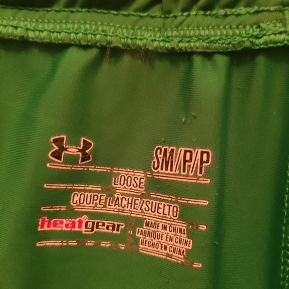 Under Armor  Mens Loose Heat Gear Shorts Basketball Shorts UA Green Size Small - Picture 6 of 6